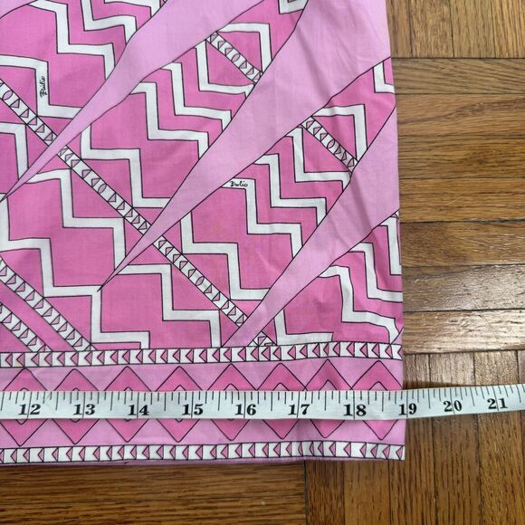 EMILIO PUCCI Silk skirt Zigzag pattern pink Sz US 14 - Picture 9 of 13